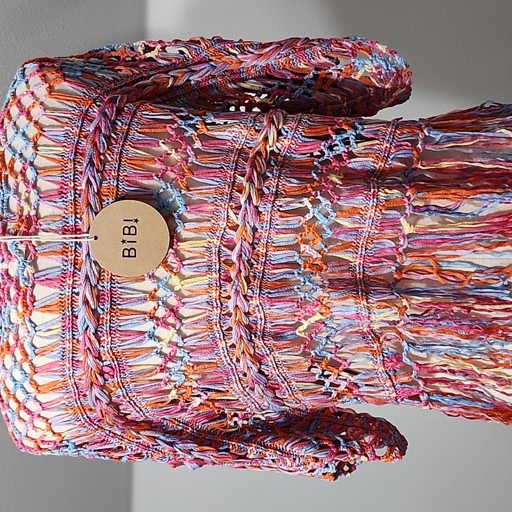 ☀️Bibi Colorful Acrylic Fringe Knit Pullover Top - Picture 4 of 8
